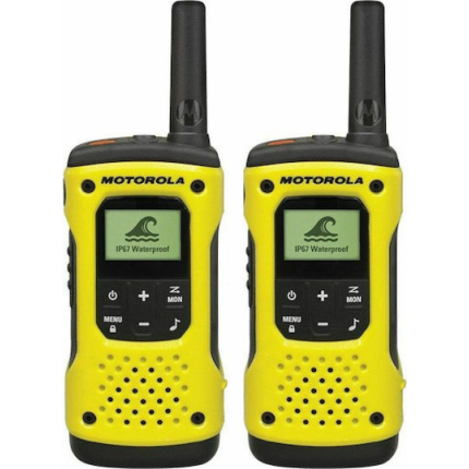Motorola Talkabout T92 H2O Wireless Transceiver PMR 0.5W with Monochrome Screen Set of 2pcs In Yellow Color
