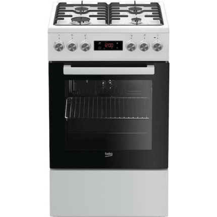 Beko Natural Gas & Electric Cooker 55lt with Natural Gas Hobs W50cm. White