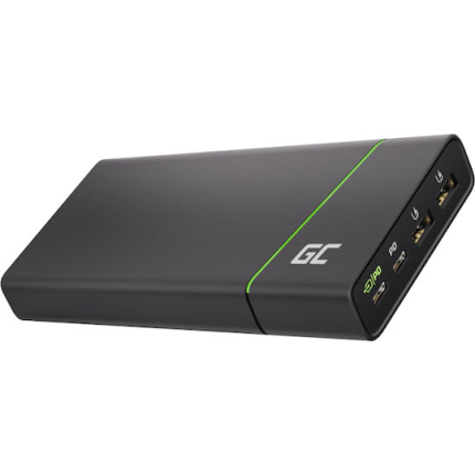Green Cell PBGC04 Power Bank 26800mAh 128W with 2 USB-A Ports and 2 USB-C Ports Quick Charge 3.0 / Power Delivery Black