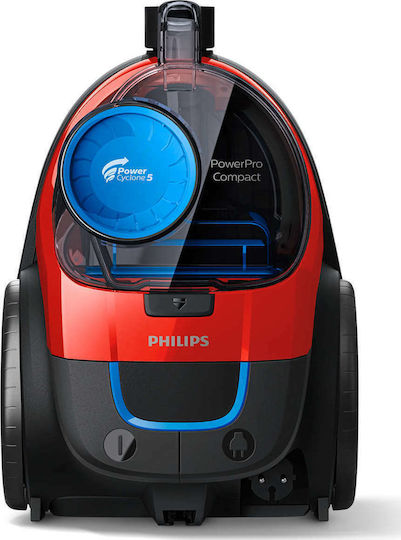 Philips Powerpro Compact Vacuum Cleaner 900W Bagless 1.5lt Red - Image 1