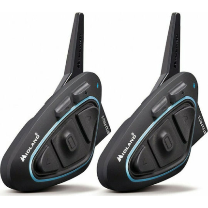 Midland BTX2 Pro S LR Dual Intercom for Riding Helmet with Bluetooth