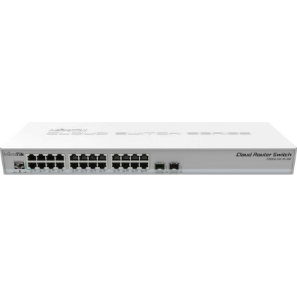 MikroTik CRS326-24G-2S+RM Managed L2 Switch with 24 Gigabit (1Gbps) Ethernet Ports and 2 SFP Ports