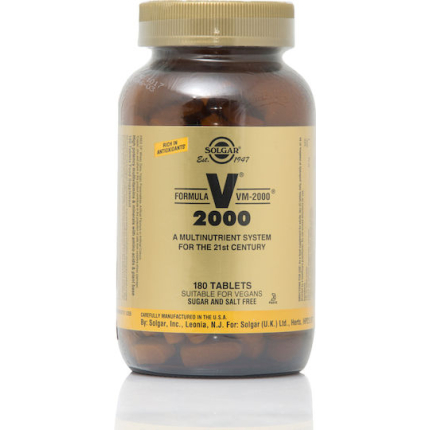 Solgar Formula VM-2000 Multivitamin for Energy & Immune System Boost 180 Tablets