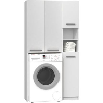 Topeshop Marpol DD Bathroom Cabinet Laundry L96xW30xH183cm White