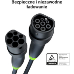 Green Cell Three-Phase Charging Cable 5m Type 2 - Type 2 EVKABGC01 - Image 2