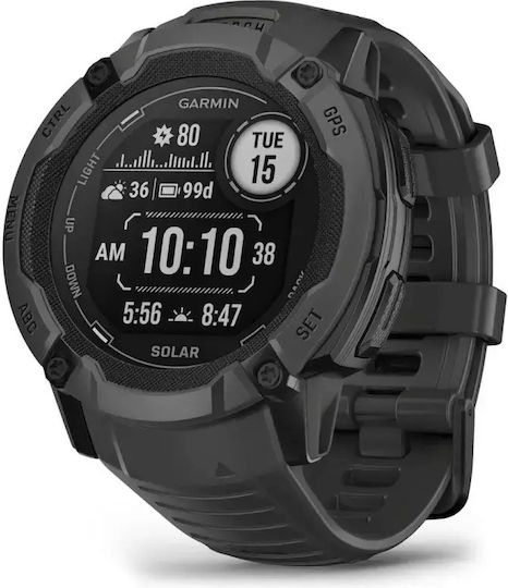 Garmin Instinct 2X Solar 50mm Waterproof Smartwatch with Heart Rate Monitor (Graphite) - Image 1