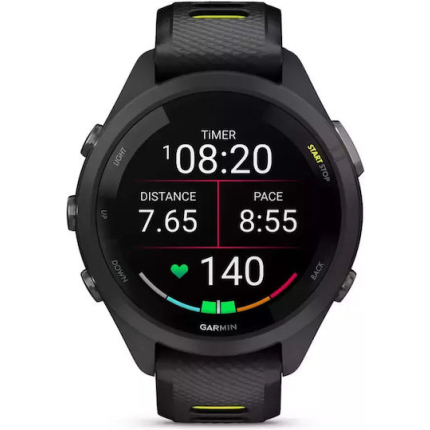 Garmin Forerunner 265s 42mm Waterproof Smartwatch with Heart Rate Monitor (Black/Amp Yellow)