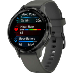Garmin Venu 3S Stainless Steel 41mm Waterproof Smartwatch with Heart Rate Monitor (Slate Stainless Steel Bezel with Pebble Gray Case and Silicone Band) - Image 2