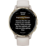 Garmin Venu 3S Stainless Steel 41mm Waterproof Smartwatch with Heart Rate Monitor (Soft Gold Stainless Steel Bezel with Ivory Case and Silicone Band)