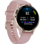 Garmin Venu 3S Stainless Steel 41mm Waterproof Smartwatch with Heart Rate Monitor (Soft Gold Stainless Steel Bezel with Dust Rose Case and Silicone Band) - Image 3