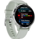 Garmin Venu 3S Stainless Steel 41mm Waterproof Smartwatch with Heart Rate Monitor (Silver Stainless Steel Bezel with Sage Gray Case and Silicone Band) - Image 3