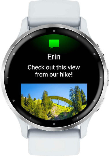 Garmin Venu 3 Stainless Steel 45mm Waterproof Smartwatch with Heart Rate Monitor (Silver Stainless Steel Bezel with Whitestone Case and Silicone Band) - Image 1