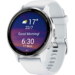 Garmin Venu 3 Stainless Steel 45mm Waterproof Smartwatch with Heart Rate Monitor (Silver Stainless Steel Bezel with Whitestone Case and Silicone Band) - Image 2