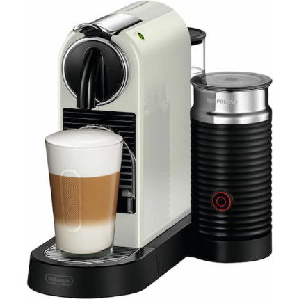 De'Longhi Citiz & Milk Pod Coffee Machine Nespresso Pressure 19bar with Milk Frother White