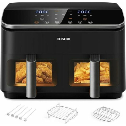 Cosori Dual Basket 8.5 Chef Edition Air Fryer with Double Detachable Bucket 8.5lt Black