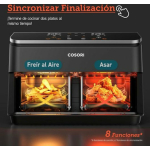 Cosori Dual Basket 8.5 Chef Edition Air Fryer with Double Detachable Bucket 8.5lt Black - Image 5