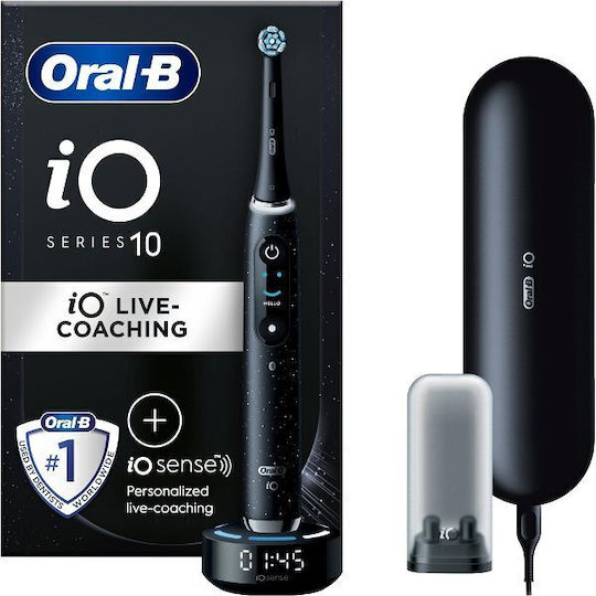 Oral-B iO Series 10 Electric Toothbrush with Timer, Pressure Sensor, and Travel Case Black - Image 1