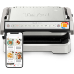 Tefal Optigrill 4-in-1 Tabletop Electric Grill Smooth and Ribbed Plate 2100W Inox with Lid and Adjustable Thermostat