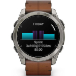 Garmin Fenix 8 Titanium 51mm Waterproof Smartwatch with Heart Rate Monitor (Sapphire, Titanium with Chestnut Leather Band) - Image 3