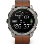 Garmin Fenix 8 Titanium 51mm Waterproof Smartwatch with Heart Rate Monitor (Sapphire, Titanium with Chestnut Leather Band) - Image 4