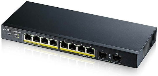 Zyxel GS1900-10HP Managed L2 PoE+ Switch with 8 Gigabit (1Gbps) Ethernet Ports and 2 SFP Ports - Image 1
