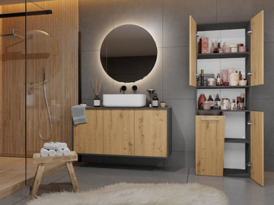 Nel Bathroom Column 1k/dk Anthracite Artisan - Image 2