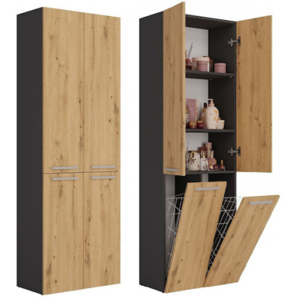 Bathroom Cabinet L60xW30xH174cm Oak