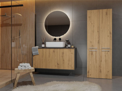 Bathroom Cabinet L60xW30xH174cm Oak - Image 4
