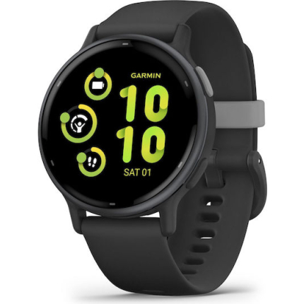 Garmin Vivoactive 5 Aluminium 42mm Waterproof Smartwatch with Heart Rate Monitor (Slate Bezel With Black Silicone Band)
