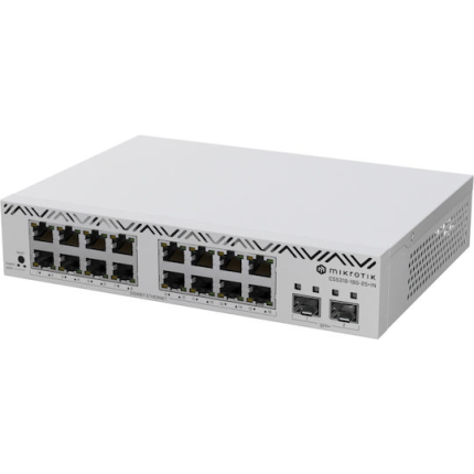 MikroTik Managed L2 Switch with 16 Gigabit (1Gbps) Ethernet Ports and 2 SFP Ports