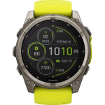 Garmin Fenix 8 Solar Titanium 51mm Waterproof Smartwatch with Heart Rate Monitor (Sapphire, Titanium With Amp Yellow/Graphite Silicone Band) - Image 4