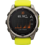 Garmin Fenix 8 Solar Titanium 51mm Waterproof Smartwatch with Heart Rate Monitor (Sapphire, Titanium With Amp Yellow/Graphite Silicone Band) - Image 6