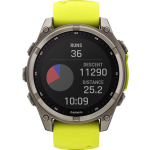 Garmin Fenix 8 Solar Titanium 47mm Waterproof Smartwatch with Heart Rate Monitor (Sapphire, Titanium With Amp Yellow/Graphite Silicone Band) - Image 4