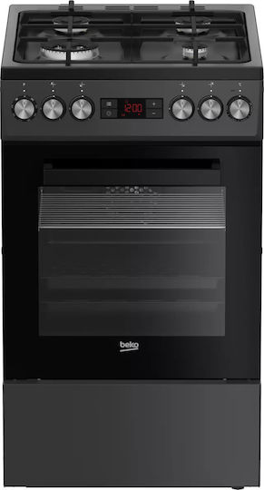 Beko Gas & Electric Cooker 60lt W50cm. Black - Image 1
