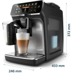 Philips Series 4300 Αυτόματη Μηχανή Espresso 1500W Πίεσης 15bar για Cappuccino με Μύλο Άλεσης Μαύρη - Image 3