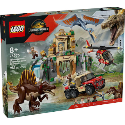 LEGO Jurassic World Spinosaurus & Quetzalcoatlus Air Mission for 8+ Years 984 Pieces