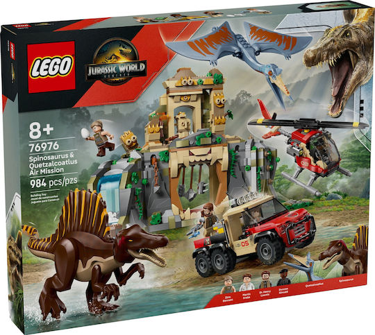 LEGO Jurassic World Spinosaurus & Quetzalcoatlus Air Mission for 8+ Years 984 Pieces - Image 1
