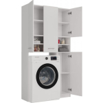 Topeshop Marpol DD Bathroom Cabinet Laundry L96xW30xH183cm White - Image 4