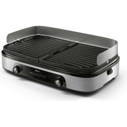 Philips 6000 Series Tabletop Electric Grill Smooth and Ribbed Plate 2000W