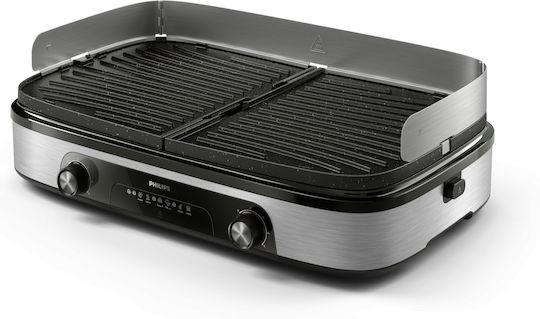 Philips 6000 Series Tabletop Electric Grill Smooth and Ribbed Plate 2000W - Image 1