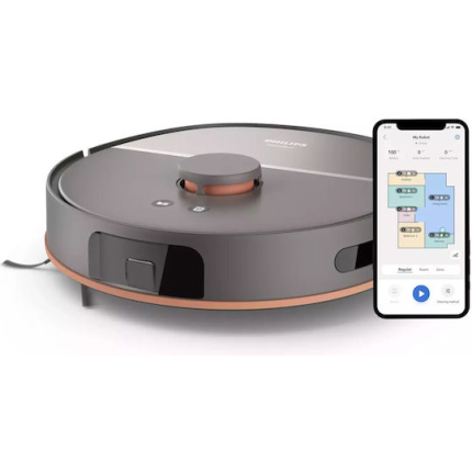 Philips HomeRun 5000 Robot Vacuum Cleaner with Sensors & Mapping and Suction Power 10000Pa Gray