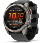 Garmin Fenix 8 Pro Titanium 51mm Αδιάβροχο Smartwatch με eSIM και Παλμογράφο (Graphite/Black Silicone)
