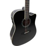 V-tone Semi-Acoustic Guitar Cutaway Black / Spruce - Image 6