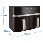 Russell Hobbs Satisfry Air Fryer with Double Detachable Bucket 9lt Black - Image 7