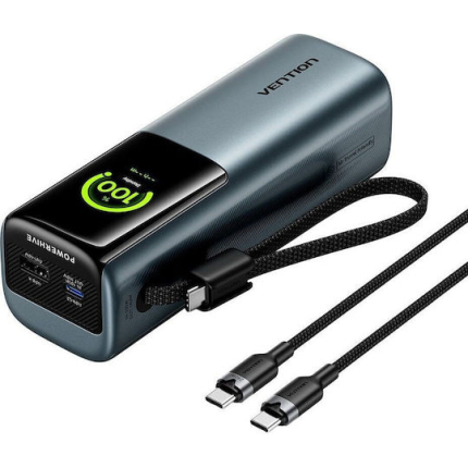 Vention Powerhive 27000mAh 200W with USB-A Port and USB-C Port Black