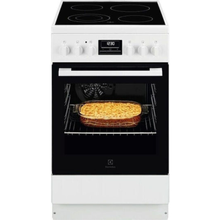 Electrolux Cooker 57lt with Ceramic Hobs W50cm. White