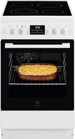 Electrolux Cooker 57lt with Ceramic Hobs W50cm. White - Image 1