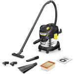 Karcher Wd 4 S Go!further Wet-Dry Vacuum 1100W with Stainless Steel Container 20L Black
