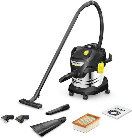 Karcher Wd 4 S Go!further Wet-Dry Vacuum 1100W with Stainless Steel Container 20L Black - Image 1