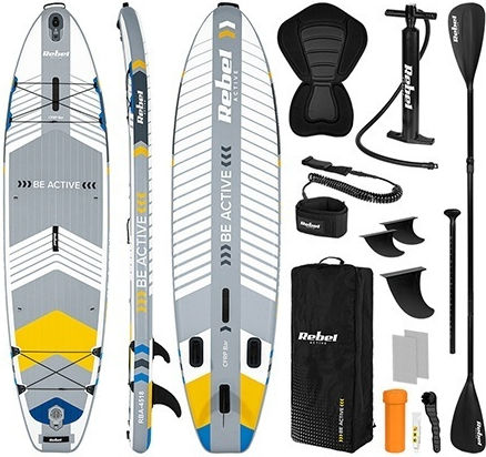 Rebel Inflatable SUP Board with Length 3.35m Gray - Image 1